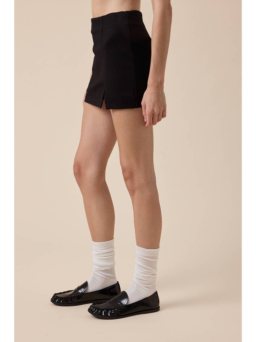 Solid Black Mini Skort