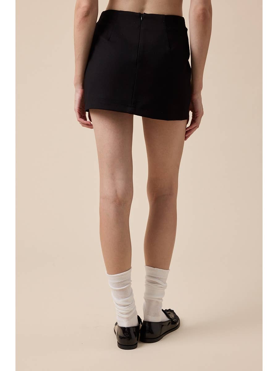 Solid Black Mini Skort