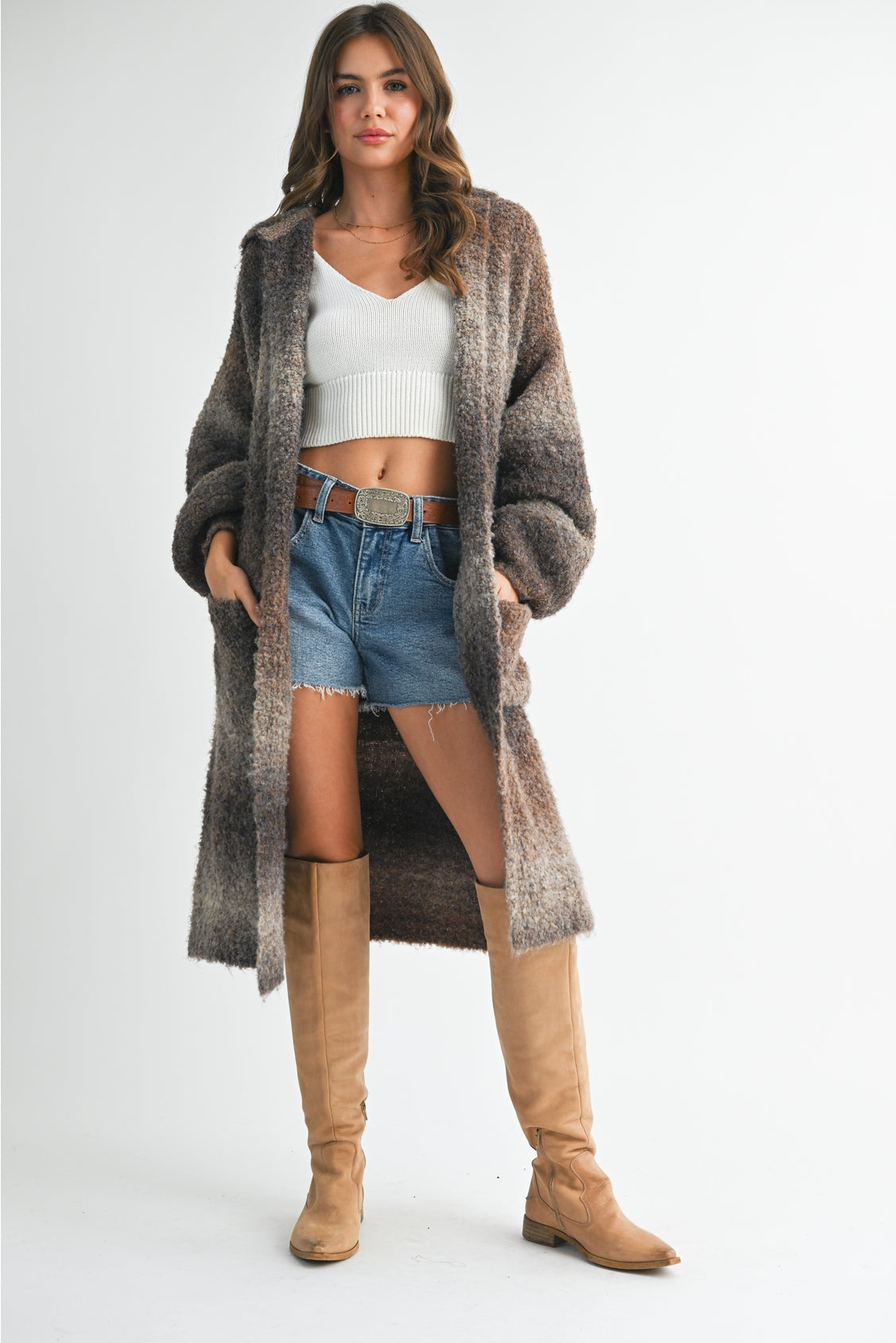 Hooded Cardigan Coat