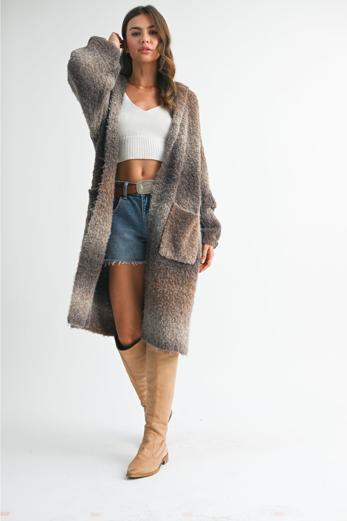 Hooded Cardigan Coat