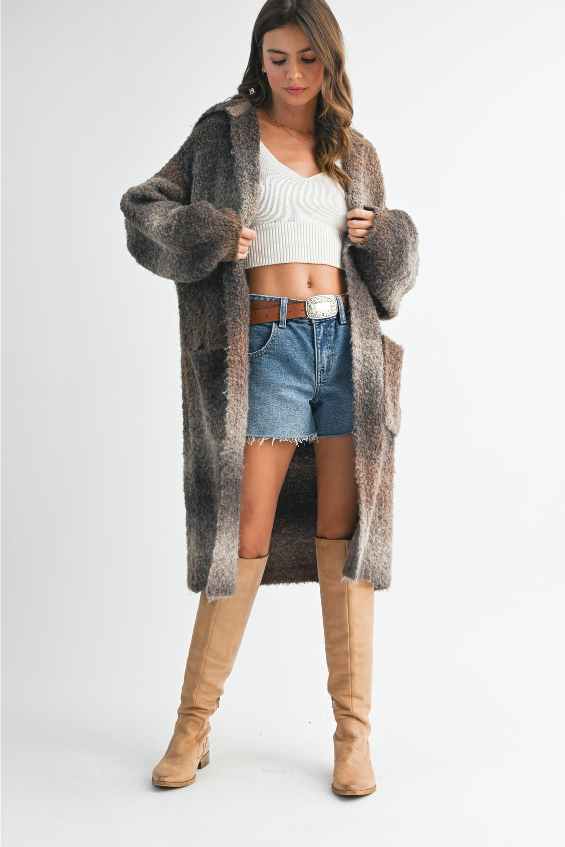 Hooded Cardigan Coat