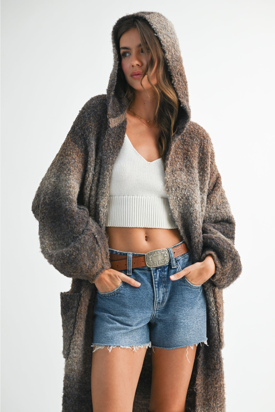 Hooded Cardigan Coat