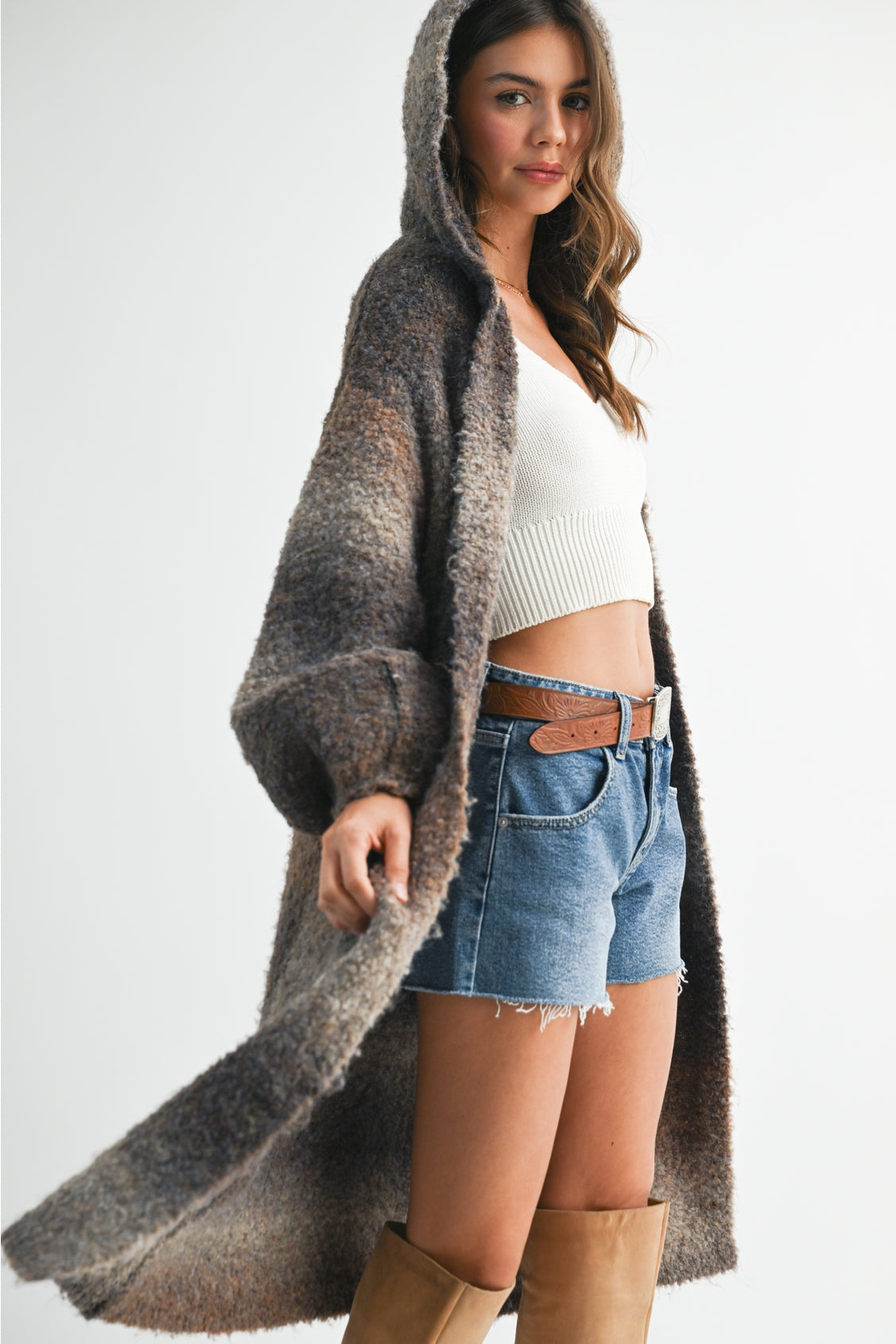 Hooded Cardigan Coat