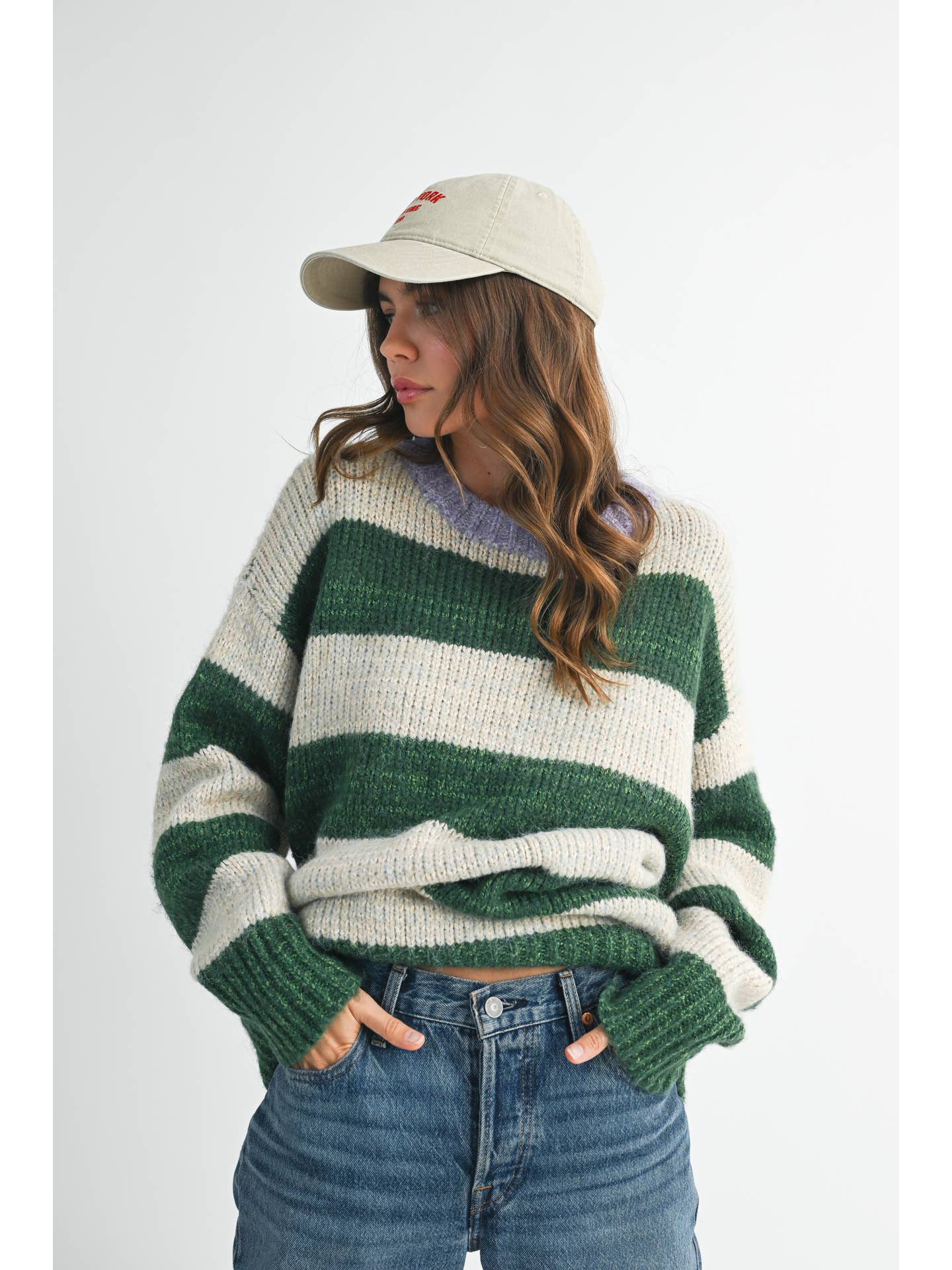 Oversize Green Stripe Sweater