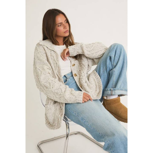 Chunky Cable Knit Cardigan