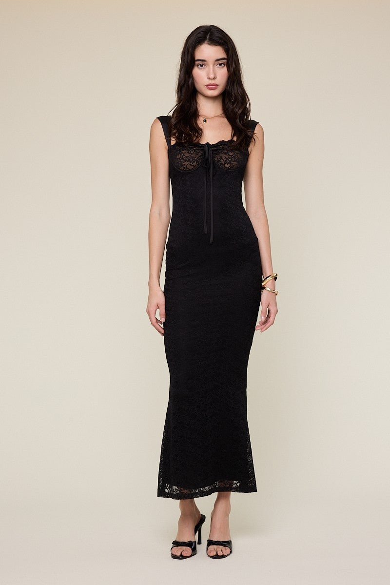 Black Lace Bodycon Maxi