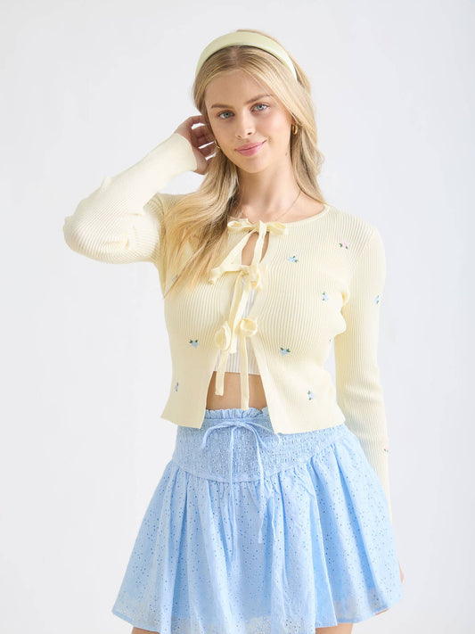 Butter Yellow Embroidered Top