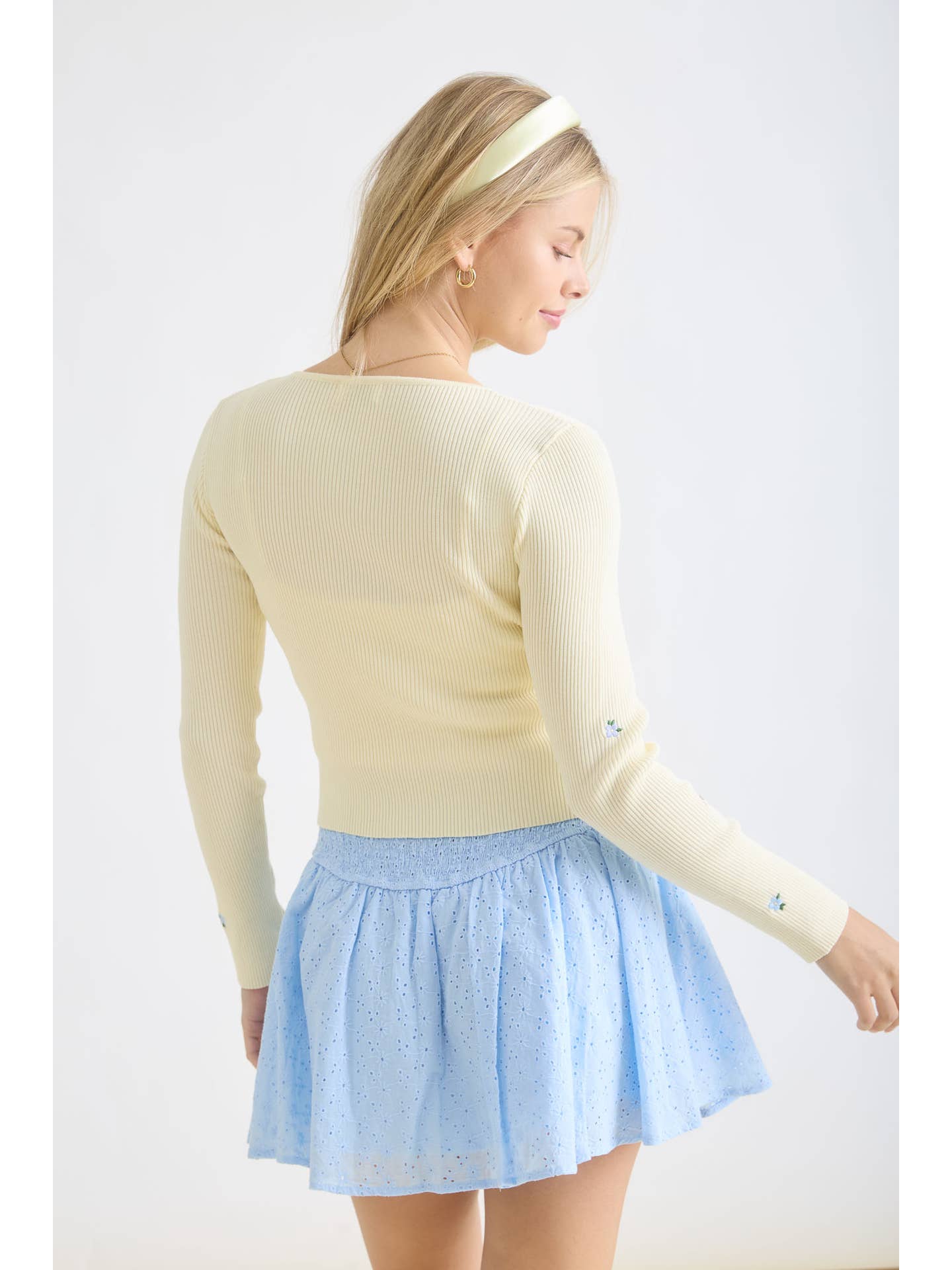 Butter Yellow Embroidered Top