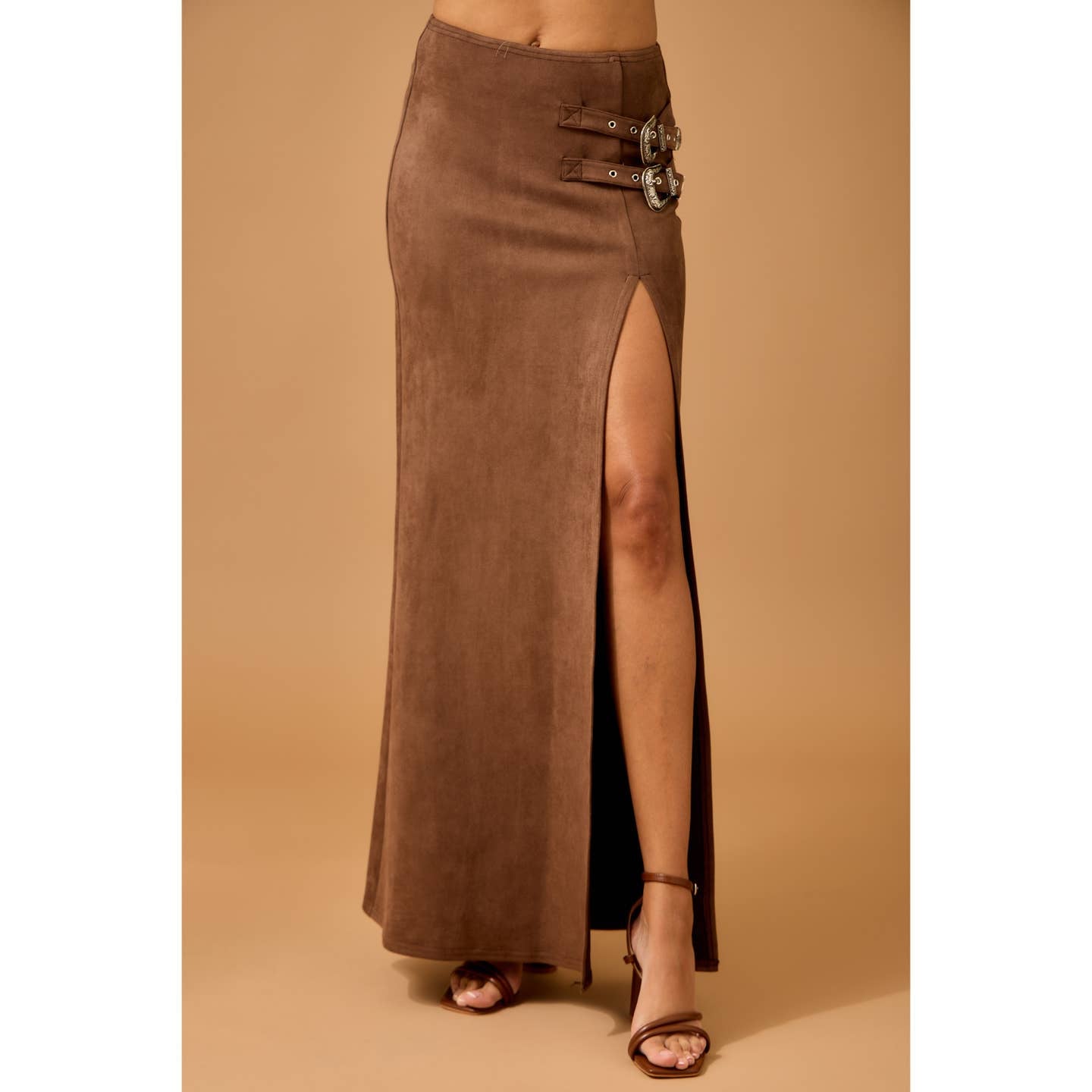 Suede Western Maxi Skirt