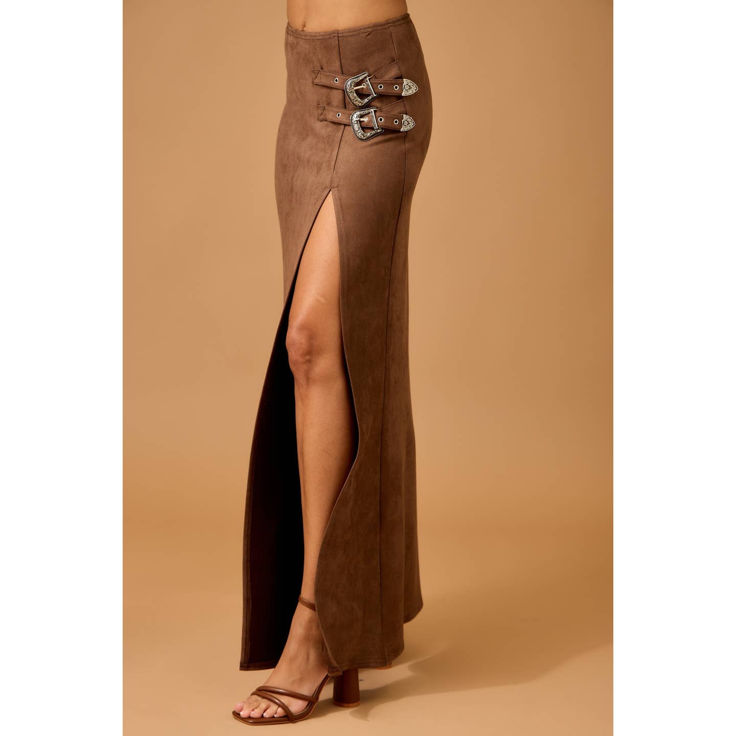Suede Western Maxi Skirt