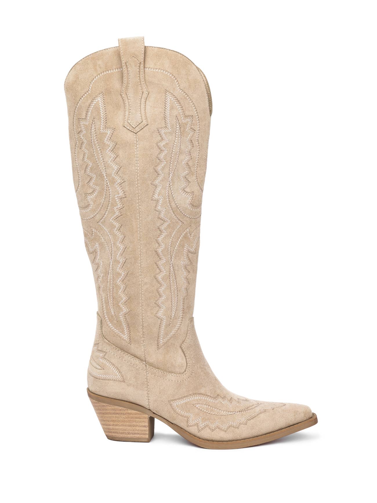 Beige Suede Tess Western Boots