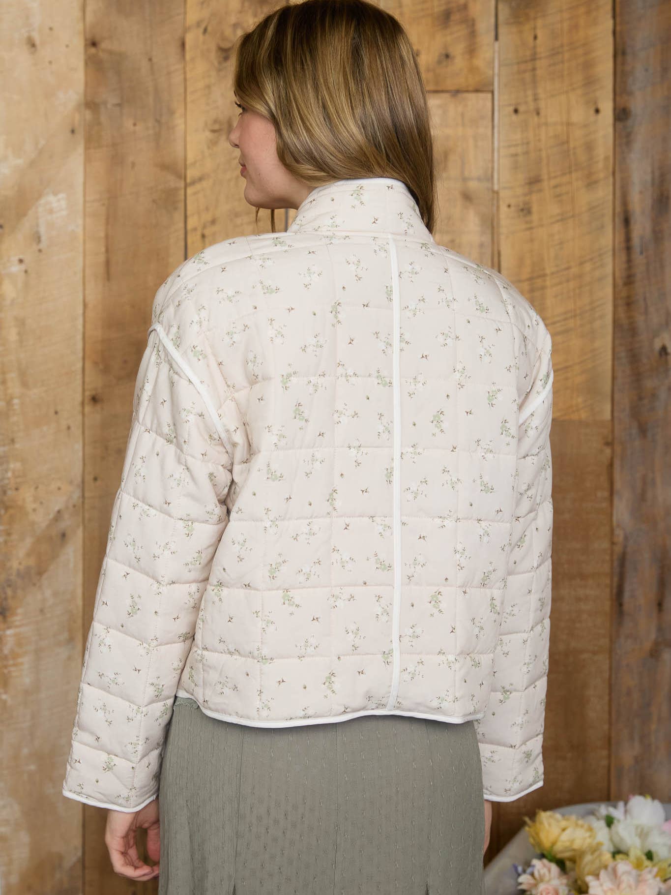 Lightweight Quilt Floral Jacket