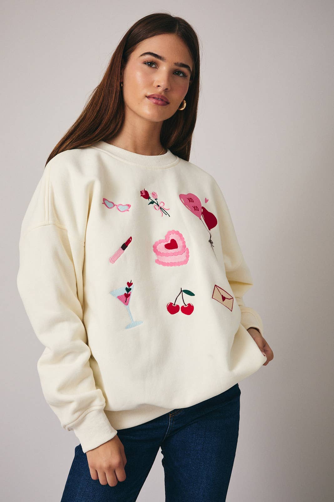 Valentines Embroidered Sweatshirt