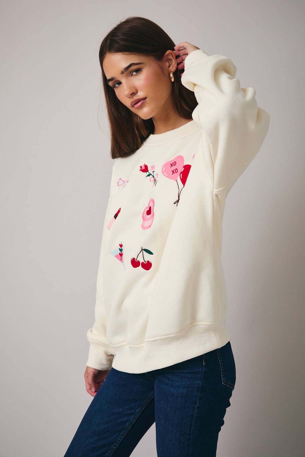 Valentines Embroidered Sweatshirt