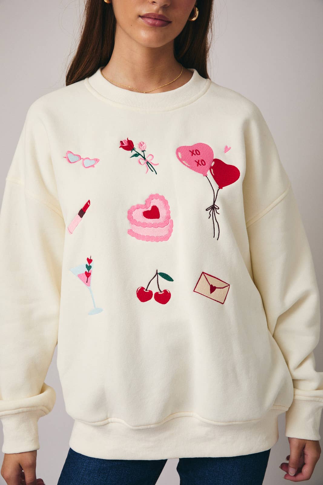 Valentines Embroidered Sweatshirt