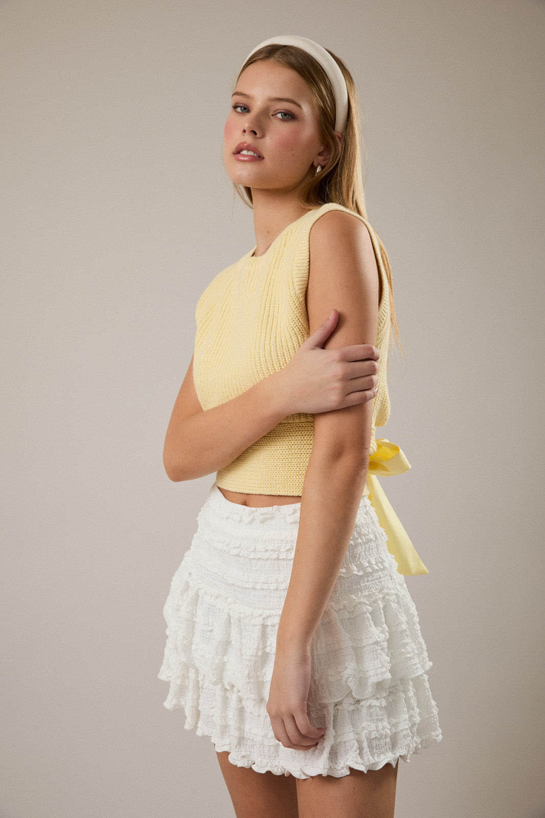 Sweater Vest With Bow Top