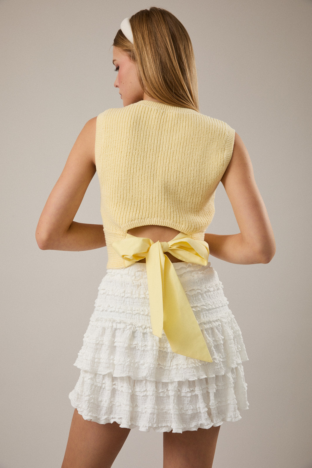 Sweater Vest With Bow Top