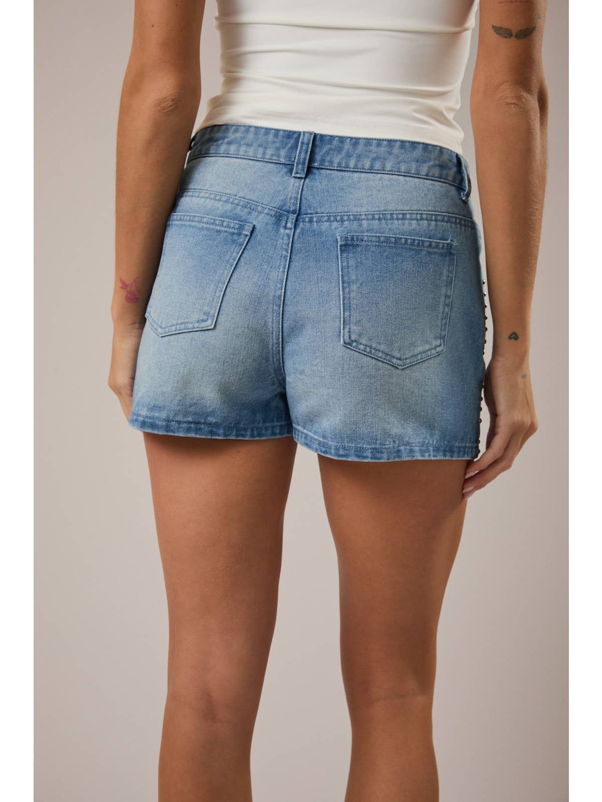Denim Stud Mini Skort