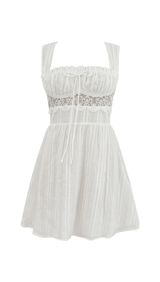 White Cotton Mini Dress