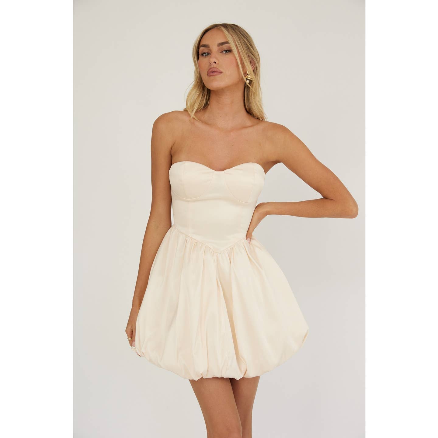 Satin Mini Bubble Dress