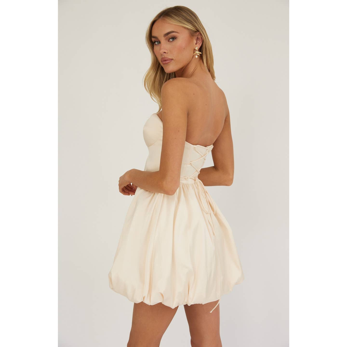Satin Mini Bubble Dress