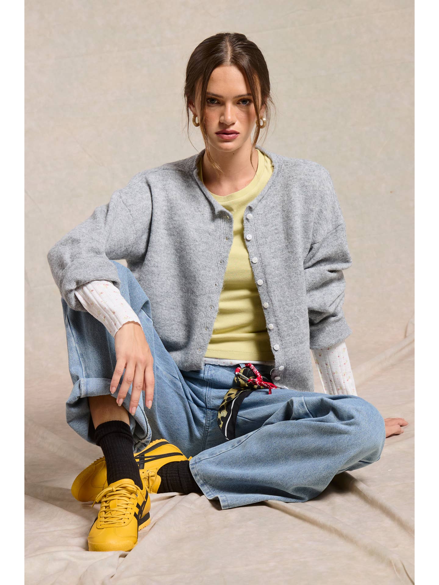 Grey Button Cardigan