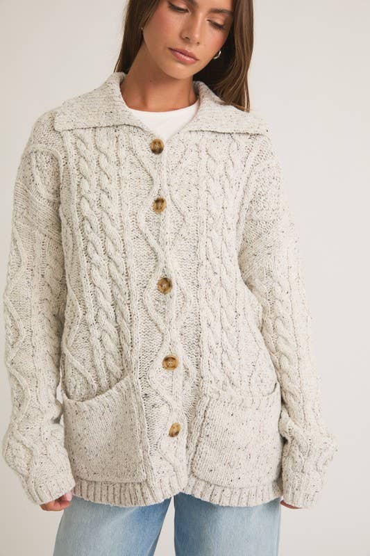 Chunky Cable Knit Cardigan