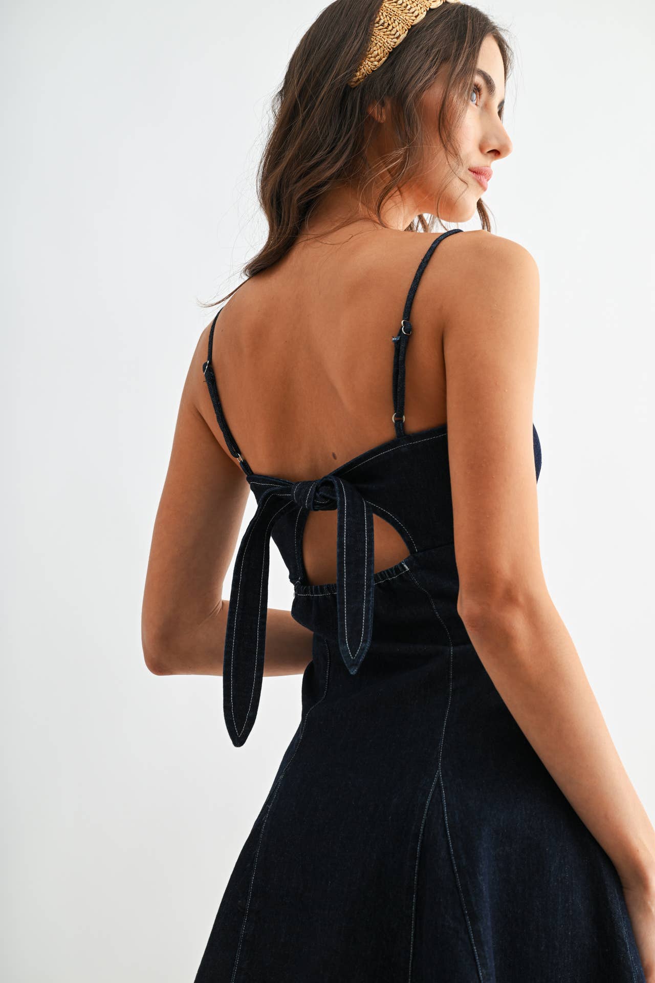 Dark Denim Flare Mini Dress