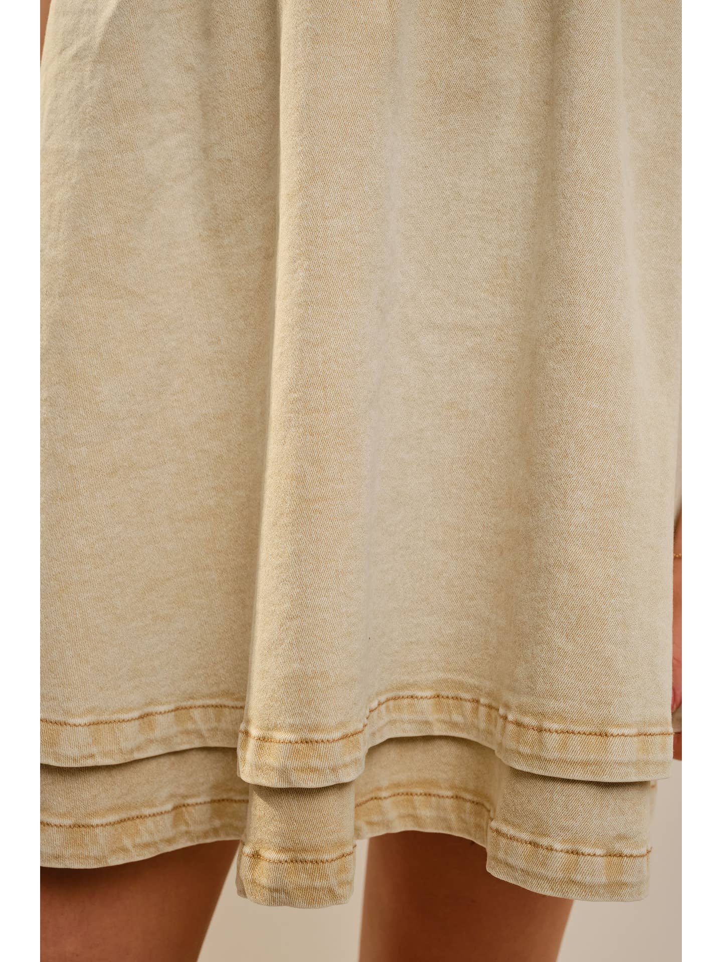 Sand Denim Buckle Western Dress