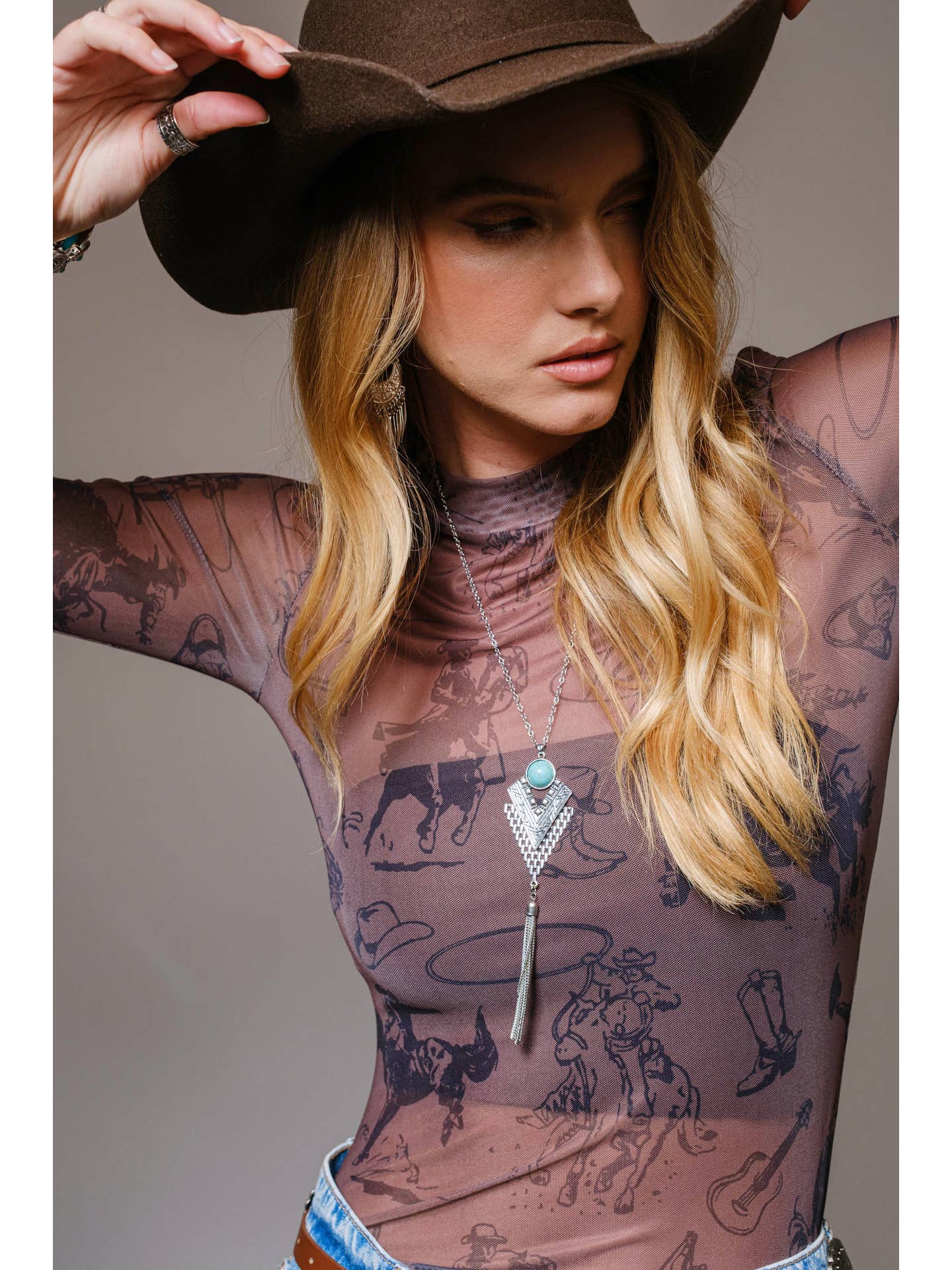 Sheer Western Layer Top