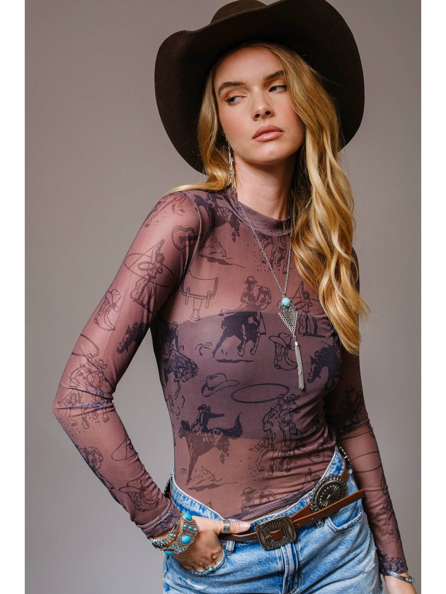 Sheer Western Layer Top
