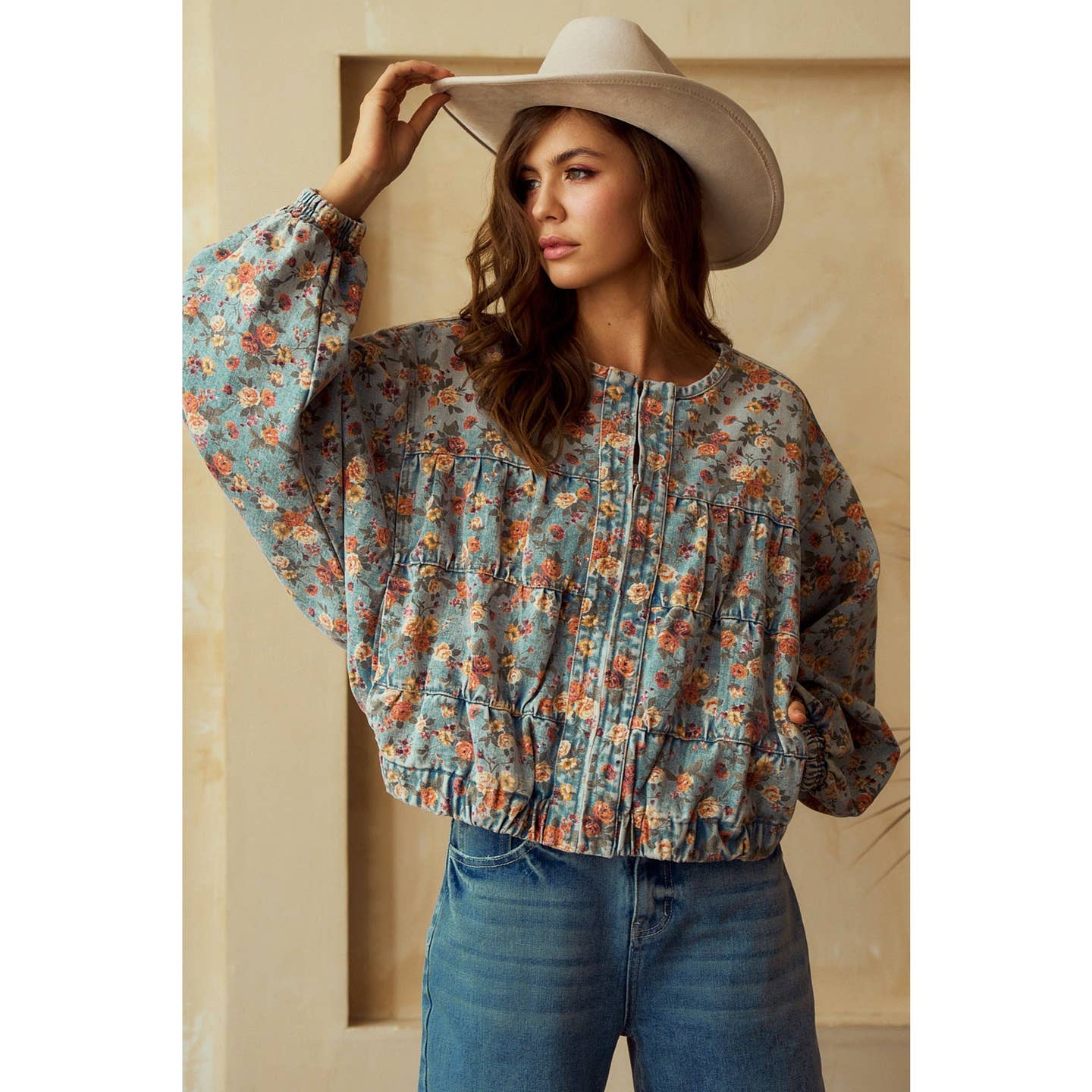 Floral Vintage Denim Jacket