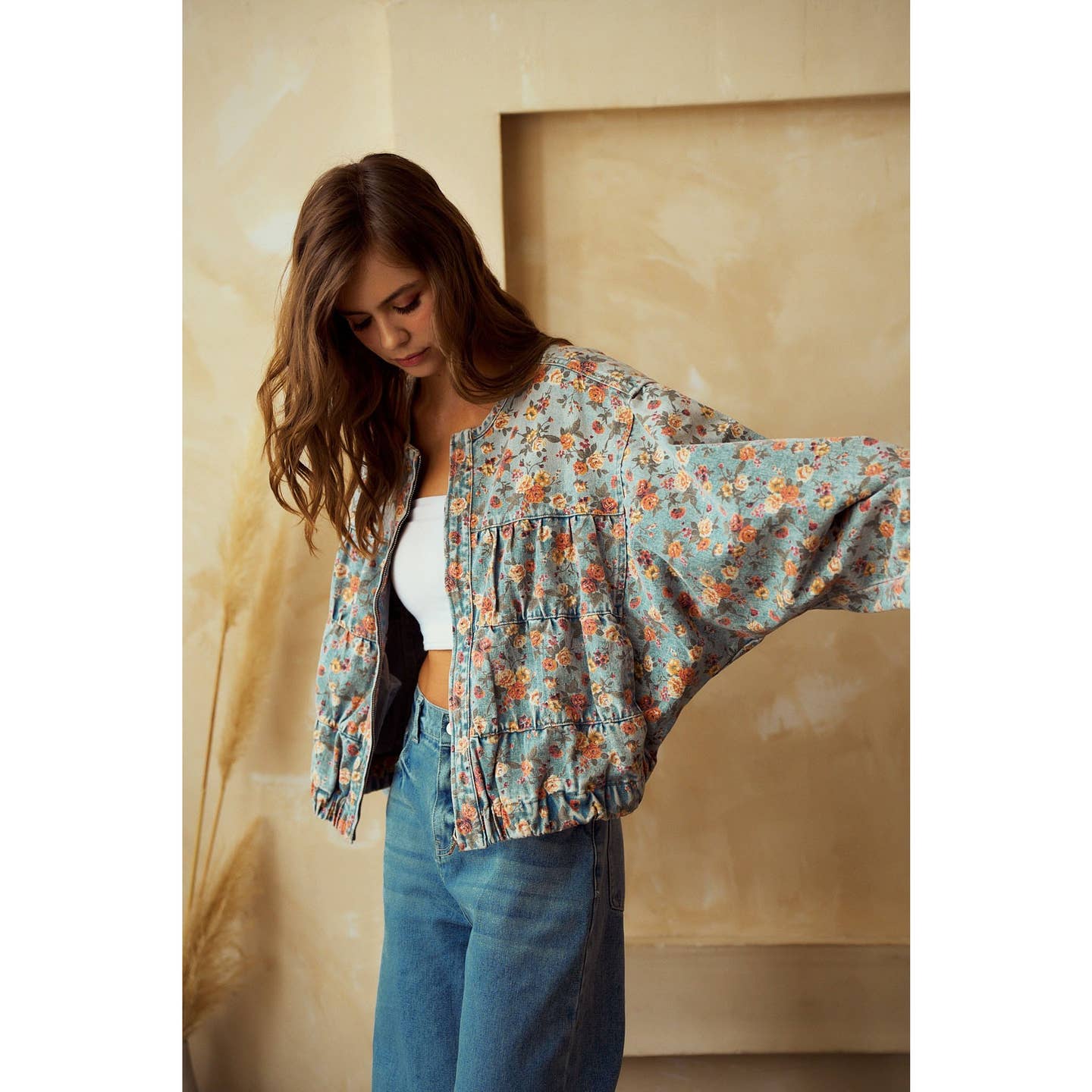 Floral Vintage Denim Jacket