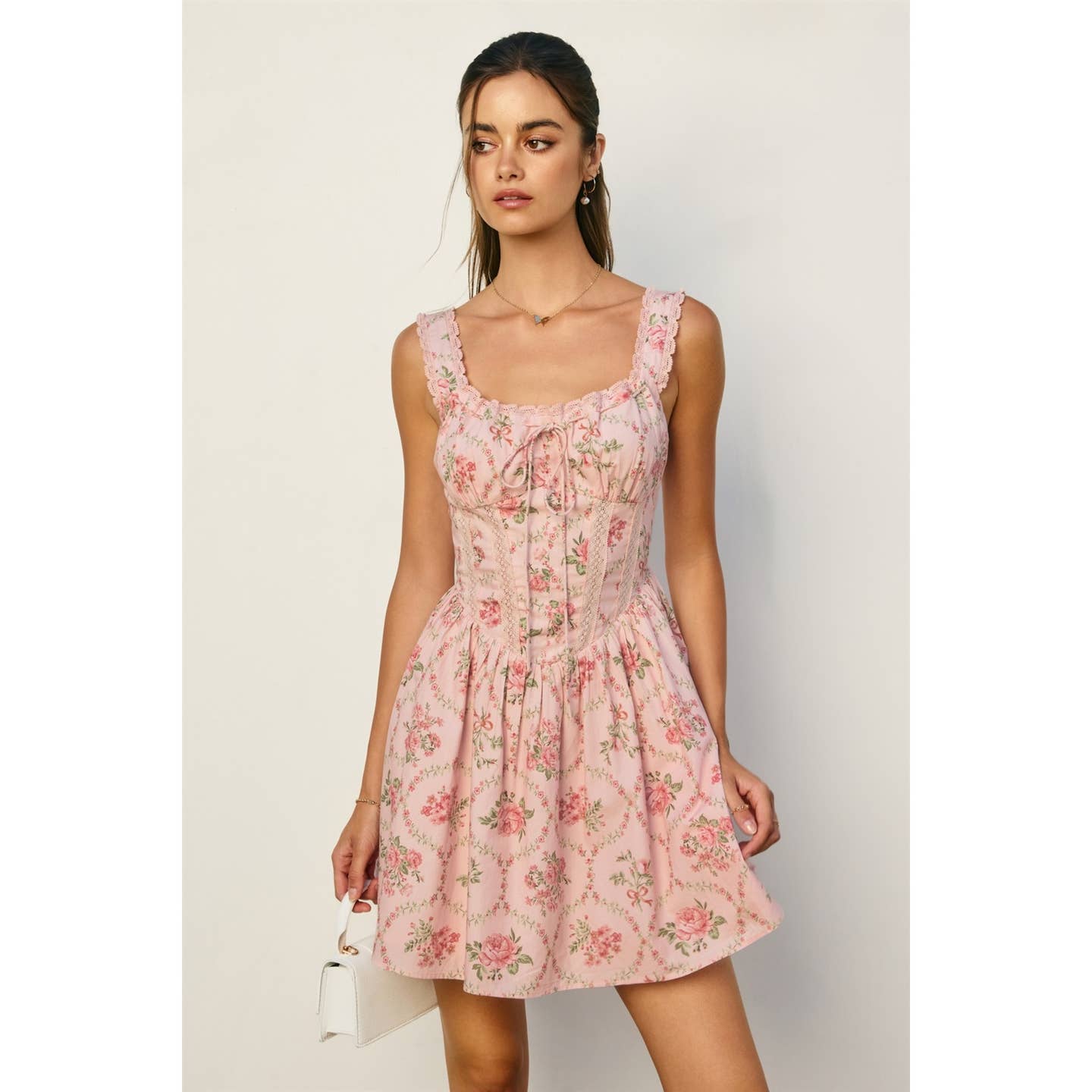 Cottage Charm Pink Mini Dress