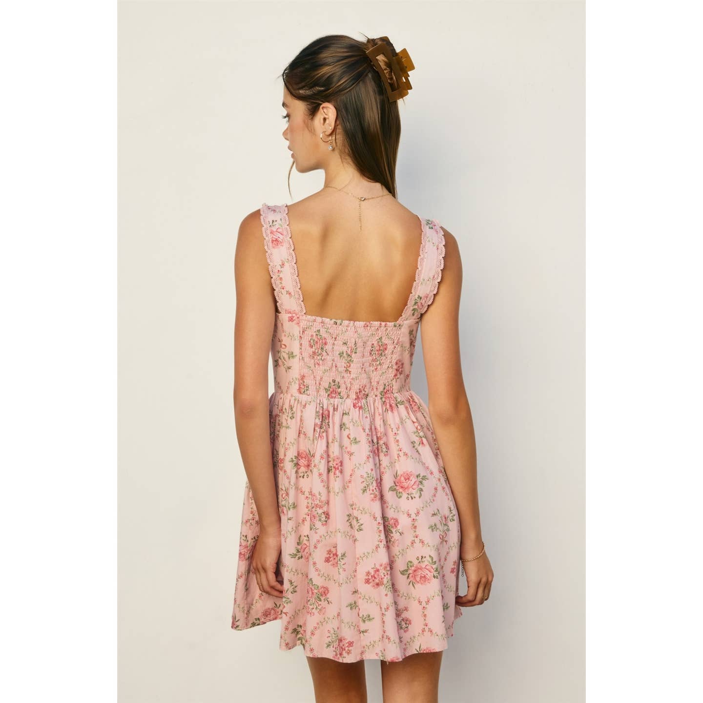 Cottage Charm Pink Mini Dress