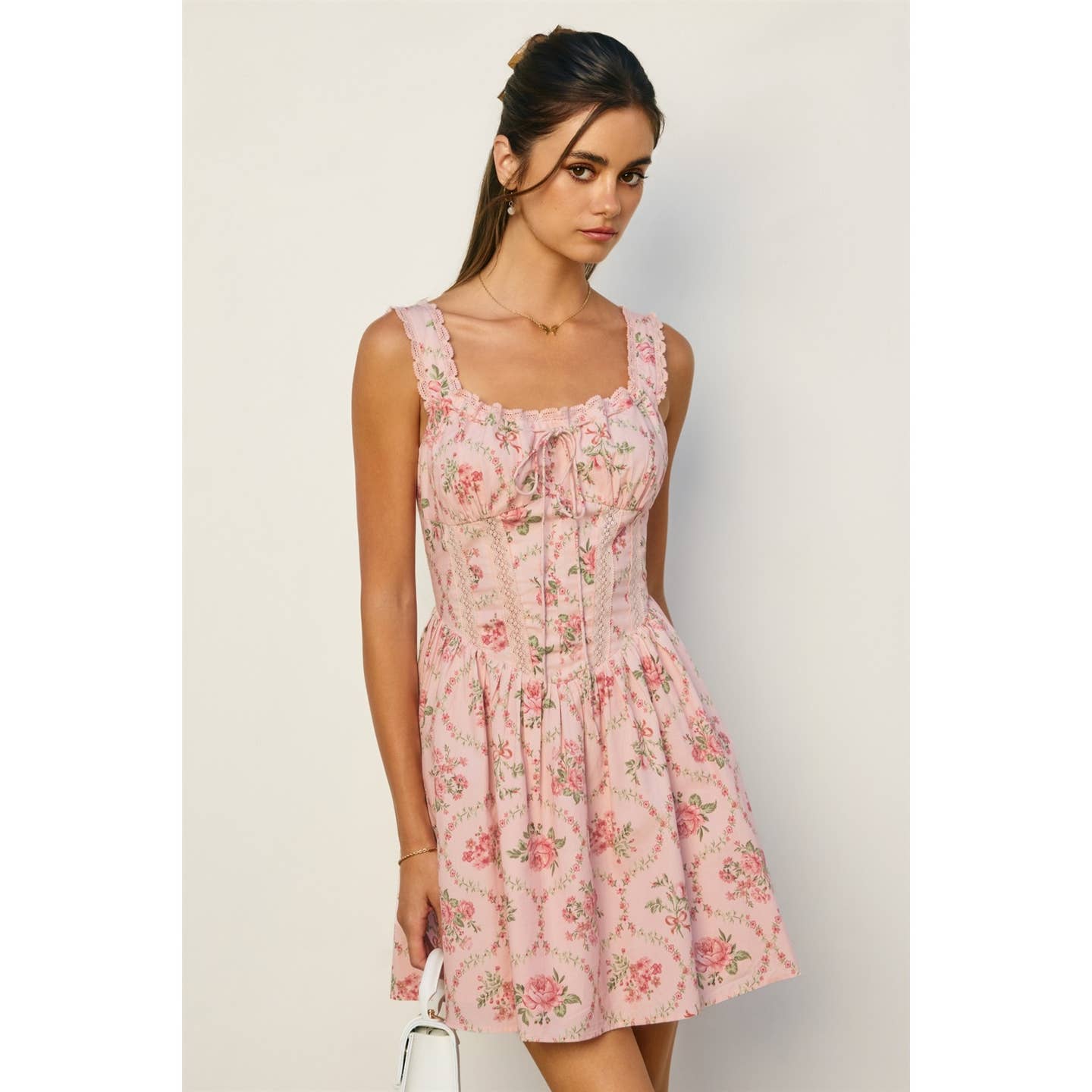 Cottage Charm Pink Mini Dress
