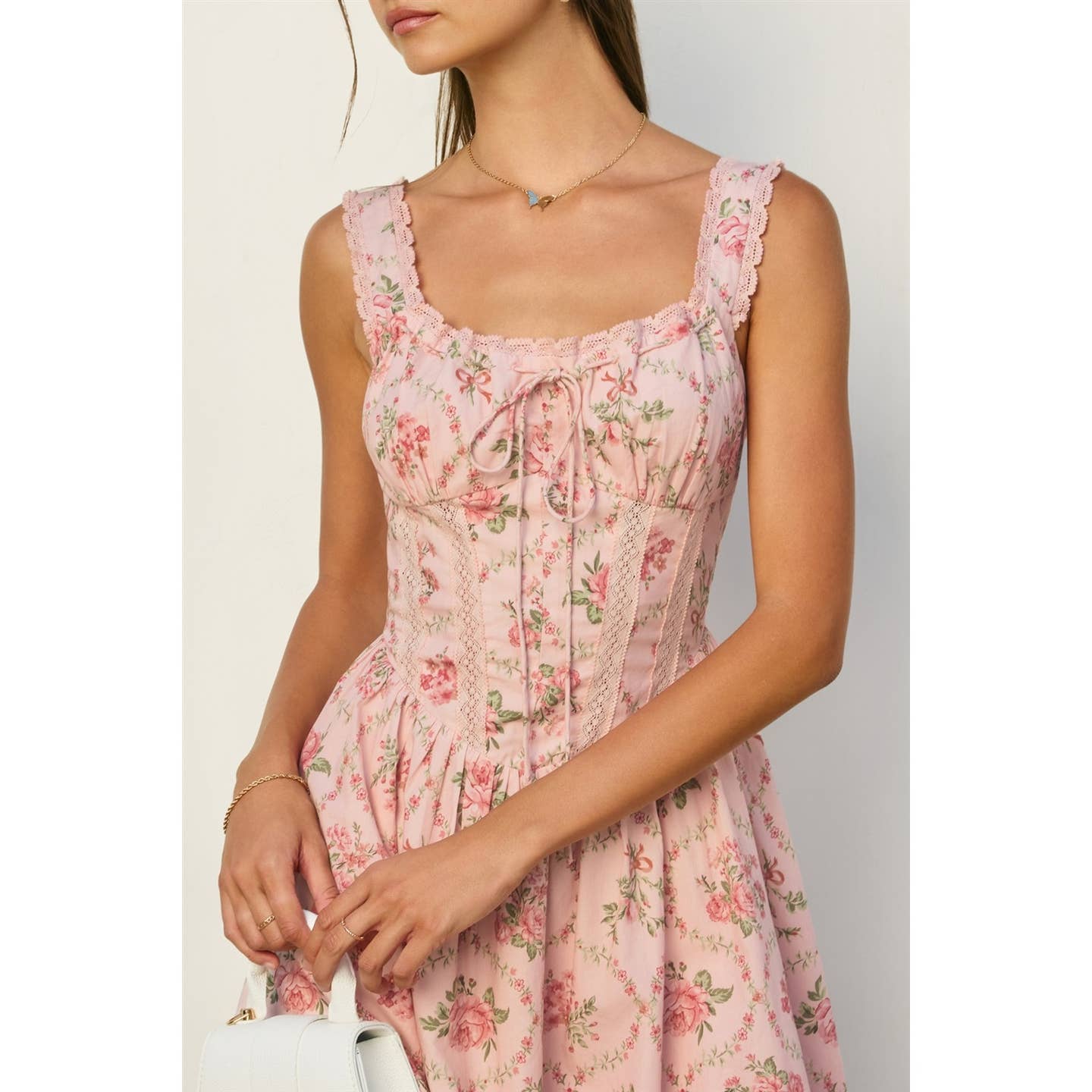 Cottage Charm Pink Mini Dress