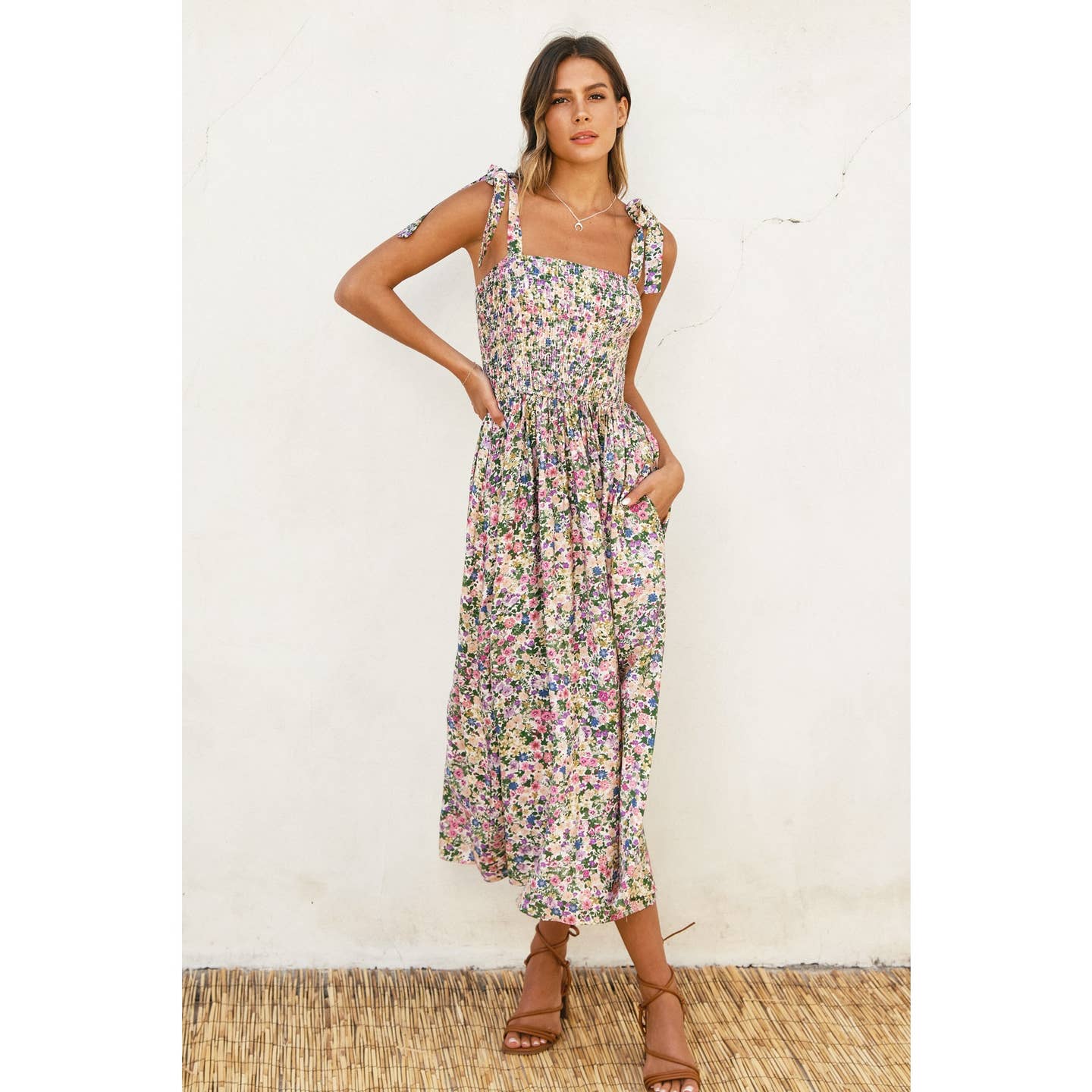 Morning Glory Floral Midi Dress