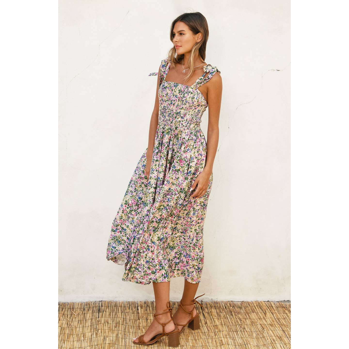 Morning Glory Floral Midi Dress
