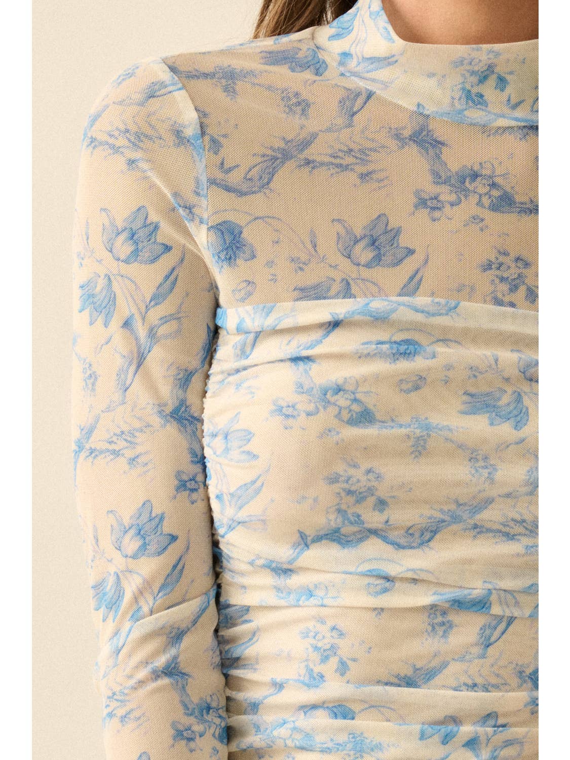 Mesh Floral Bodysuit Top