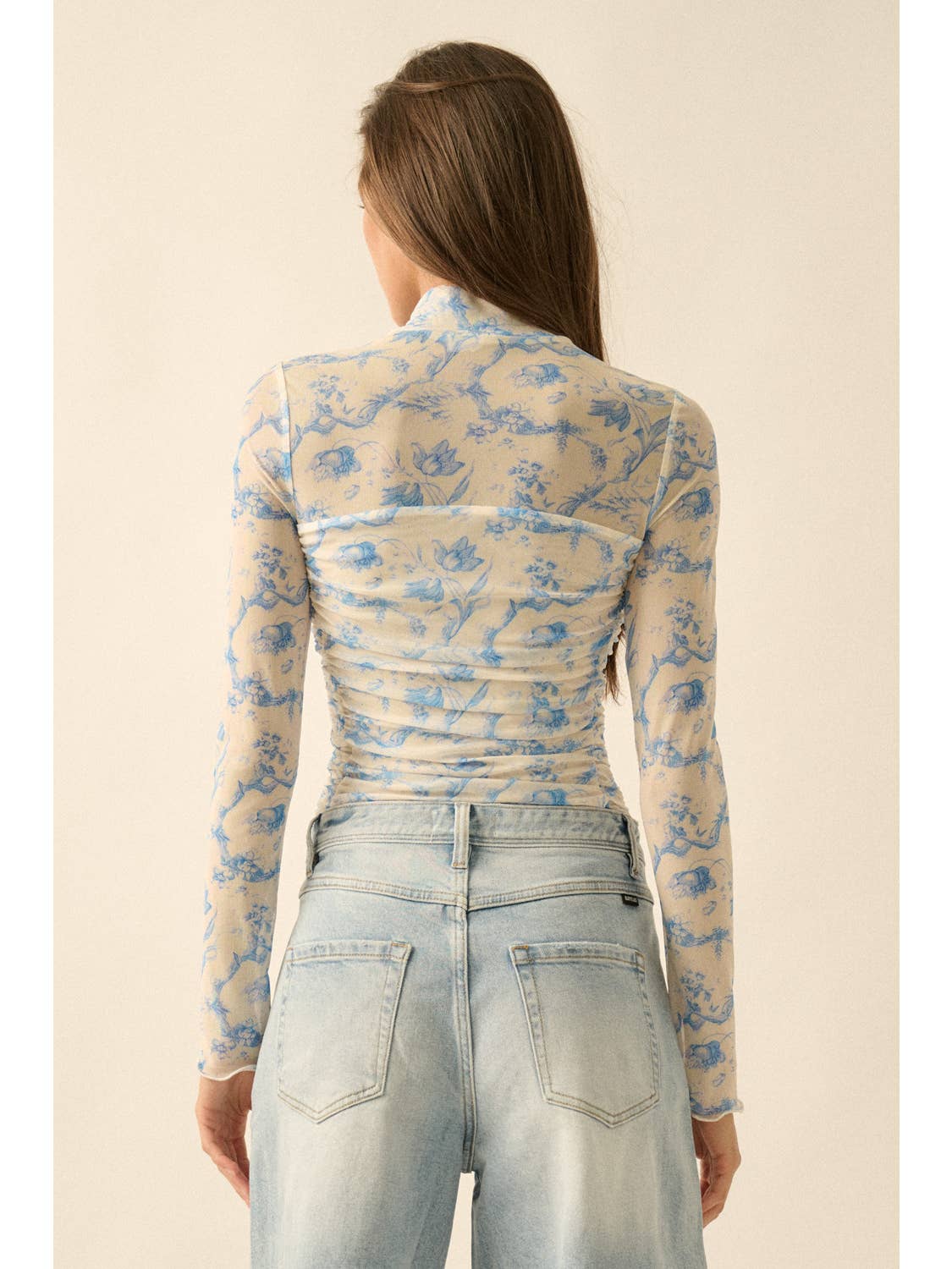 Mesh Floral Bodysuit Top