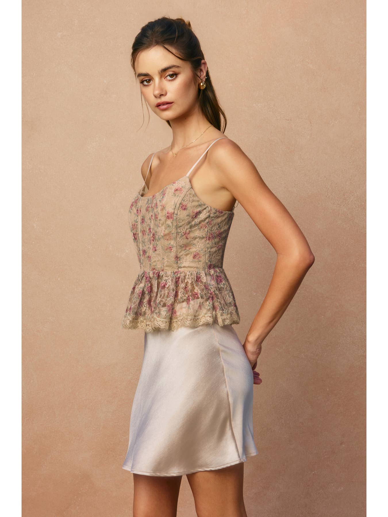 Brume Et Fleur Corset Peplum Top