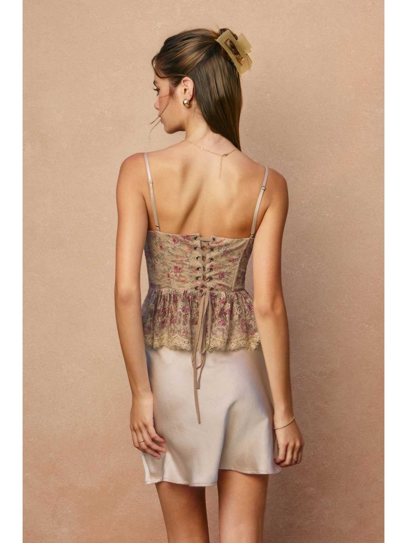 Brume Et Fleur Corset Peplum Top