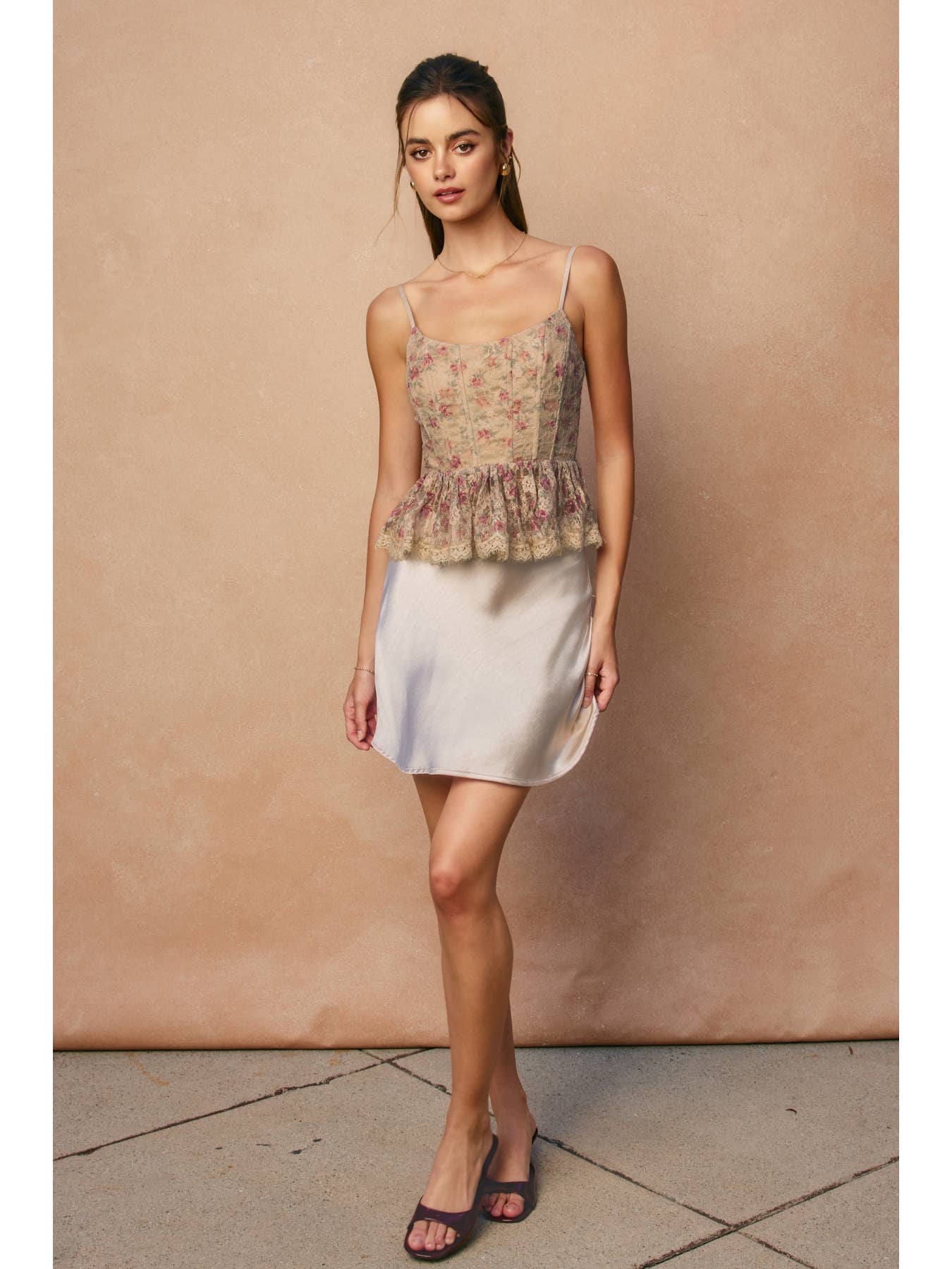 Brume Et Fleur Corset Peplum Top