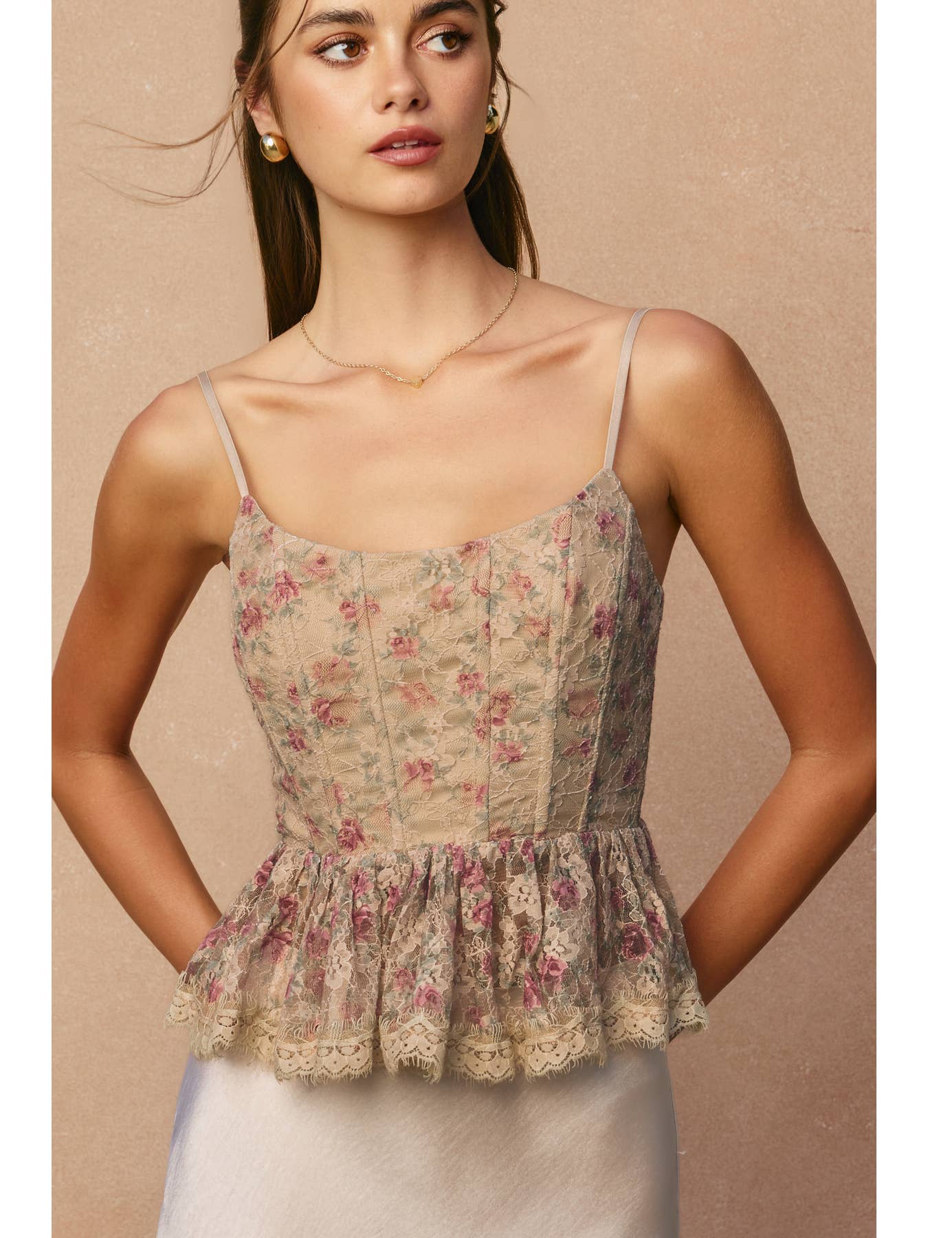 Brume Et Fleur Corset Peplum Top
