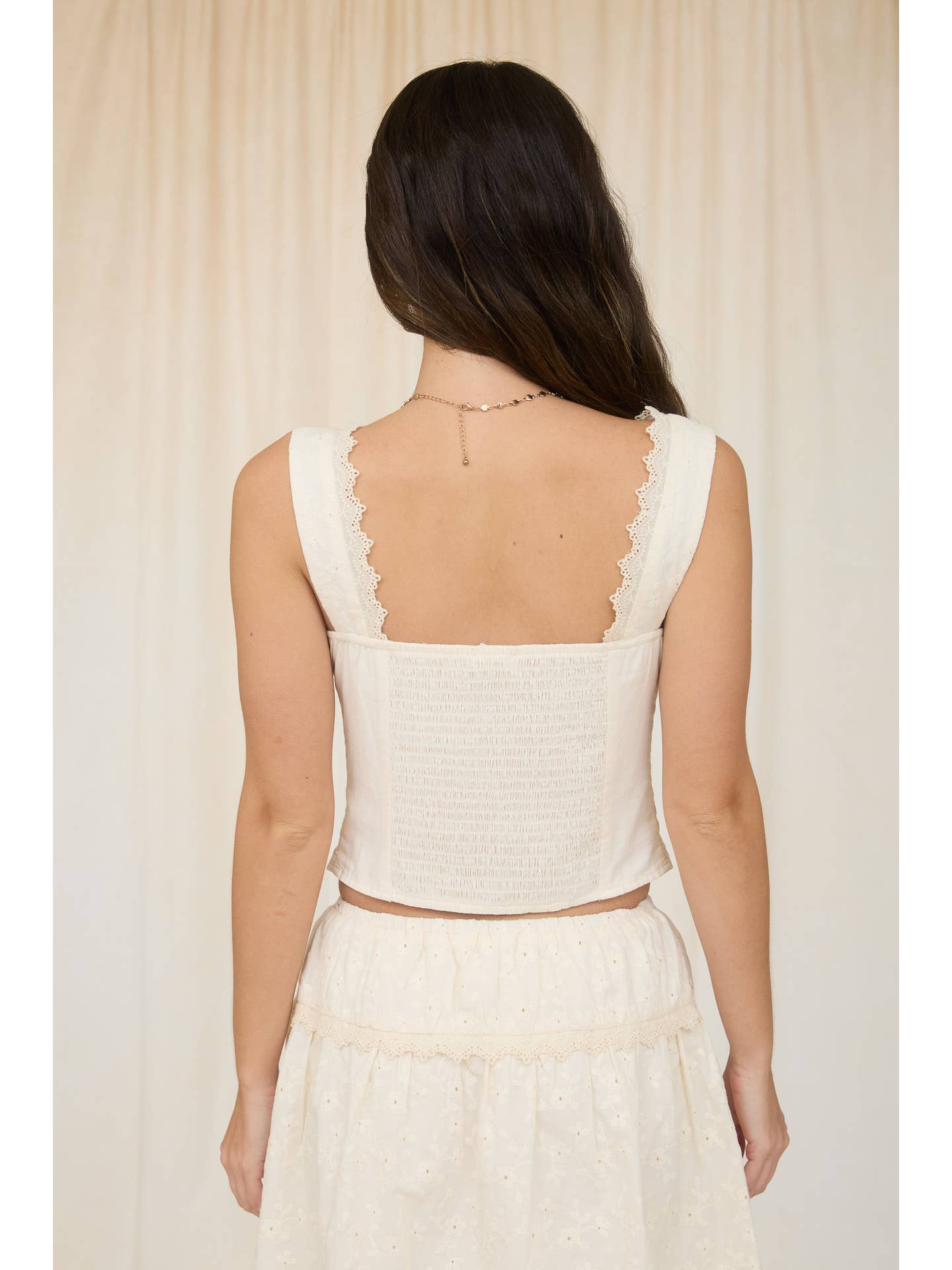 Eyelet Spring Button Top