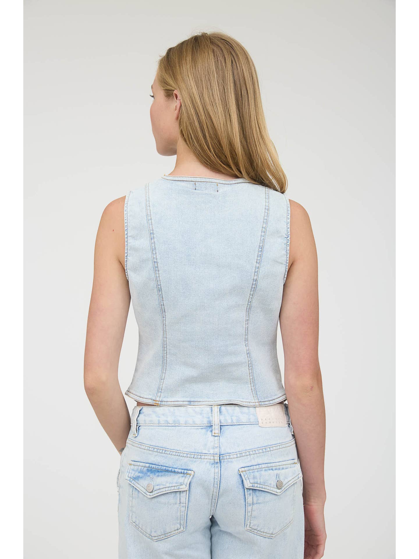 Light Wash Denim Vest
