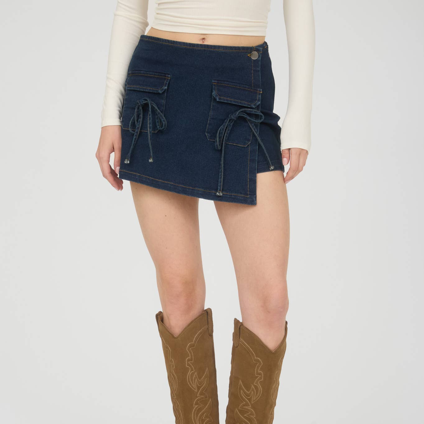 Dark Denim Mini Skort