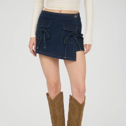 Dark Denim Mini Skort