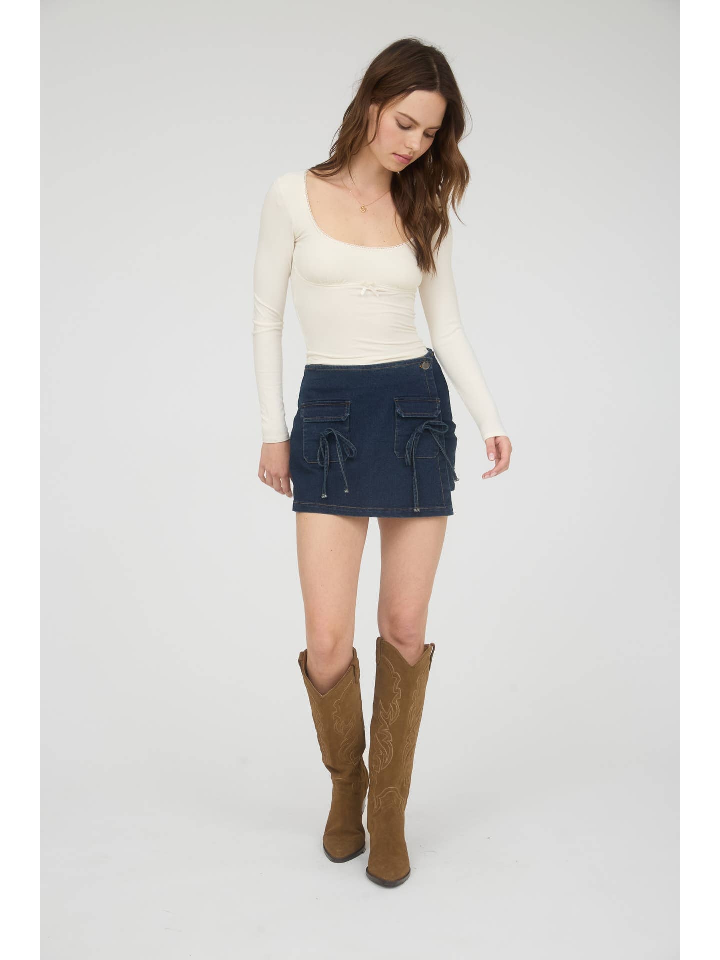 Dark Denim Mini Skort